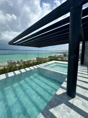Flat moderno com Vista para o Mar